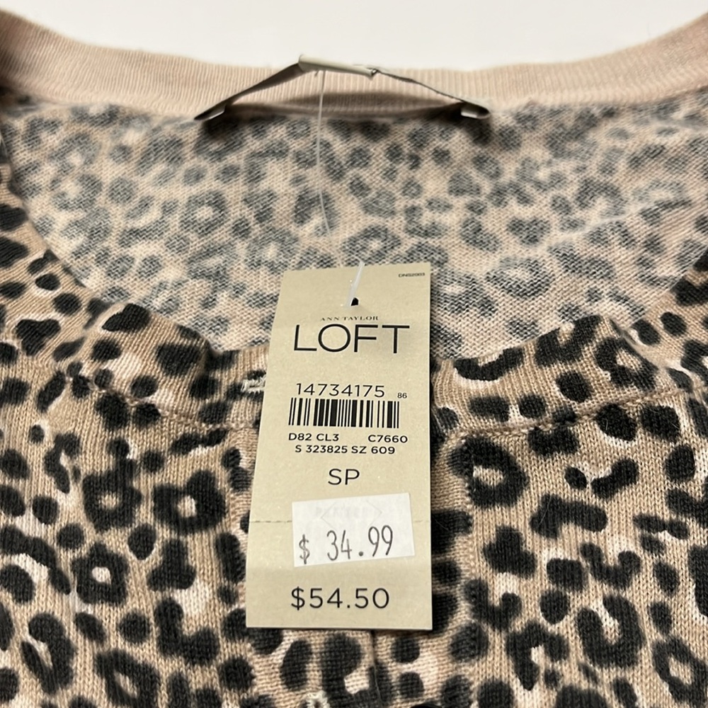 Loft Leopard Print sweater Cardigan - Picture 3 of 5